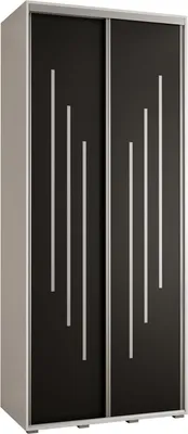 Produktbild von MEBLE KRYSPOL Davos 8 Schrank, zwei Türen - 235,2x110x60 cm - Weiß Schwarz Silber