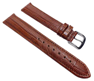 Produktbild von Uhrenarmband Kalbsleder Braun Eulit Teju-Print 22156S, Anstoß:18 mm