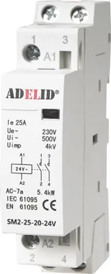 Produktbild von Schaltrelais Leitungsschutzschalter Installationsschütz 25A 2x NO Schließer Spule 24V AC
