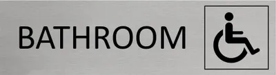 Produktbild von CombiCraft Aluminium Türschild Accessible Bathroom 165x45mm mit 3M-Tape zur Befestigung, einfache Kennzeichnung von Räumen und Bereichen