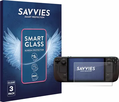 Produktbild von 3x Savvies Schutzglas Folie für Valve Steam Deck OLED 9H Panzer Schutzfolie Glas Displayschutz klar transparent