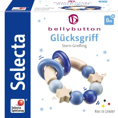 Immagine prodotto di Selecta Spielzeug Glücksgriff Greifling, Kleinkindspiel, Kleinkindspielzeug, Holz, Blau, 7.5 cm, 64010