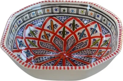 Zdjęcie produktu dla Naczynie ośmiokątne Bakir czerwone - L 20 cm