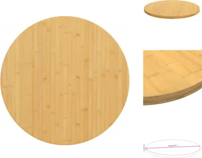 Image de vidaXL Plateau de table Ø90x2,5 cm Bambou - Plateaux de table