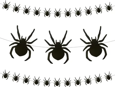 Produktbild von Oblique Unique Spinnen Girlande mit ca. 28 Spinnen 3m Halloween Fasching Karneval Party Deko schwarz