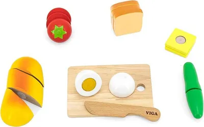 Produktbild von Viga Lebensmittel-Set aus Holz