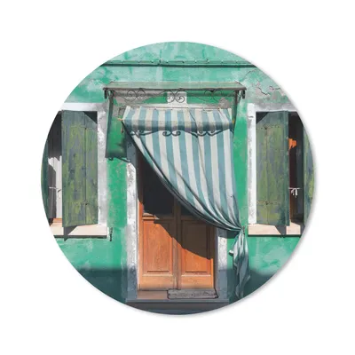 Produktbild von MuchoWow® Mauspad Mousepad Architektur - Grün - Tür - Haus - Fensterläden 40x40 cm - Mousepads - Maus Mat - Pad - Mausunterlage - Schreibtisch Accessoires