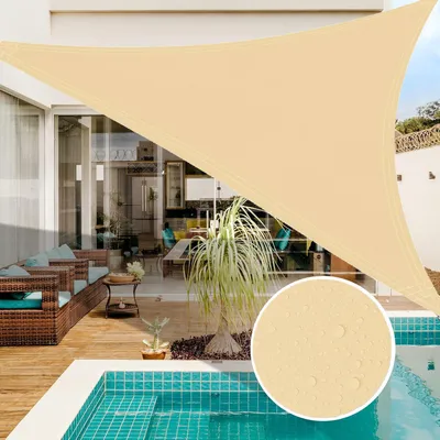 Produktbild von Sonnensegel Dreieck 2x2x2m Outdoor Anti-UV Wasserabweisend Oxford Gewebe Sonnenschutz für Terrasse Draussen Garten Patio Balkon