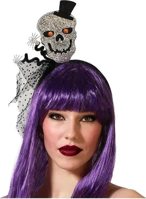 Imagen del producto de Diadema de calavera de Halloween, marca Atosa, color morado. Talla única