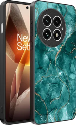 Zdjęcie produktu dla Etui na telefon Smartphonica do OnePlus 13 z marmurowym nadrukiem - tylna obudowa z TPU z marmurowym wzorem - złoto-zielony