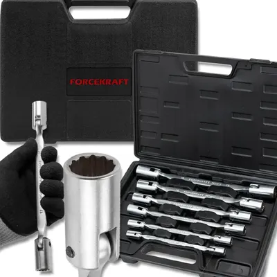 Produktbild von FORCEKRAFT Steckschlüsselsatz und Gelenkschlüssel, 6-teilig, 8-22 mm + Koffer