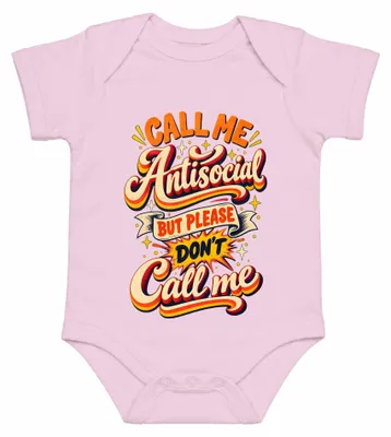 Productafbeelding van Noem me maar asociaal, maar noem me alsjeblieft niet flauw, sarcastisch of ironisch. Babykleding, roze, maat 12/18