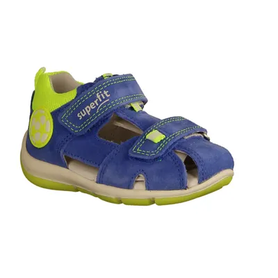 Produktbild von Superfit Freddy 6091428100 Sandale, Jungs, Blau/Gelb, Leder/Textil, NEU - Kinderschuhe Lauflernschuhe Gr. 18 - 26, Blau, leder/textil (velour)