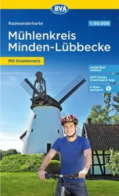 Obrázok produktu pre Cyklistická mapa BVA Radwandern im Mühlenkreis Minden-Lübbecke 1:50 000, odolná voči roztrhnutiu a poveternostným vplyvom, GPS stopy na stiahnutie