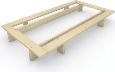 Produktbild von Massivholzbett im japanischen Stil "Komorebi" 90x200 Fichte