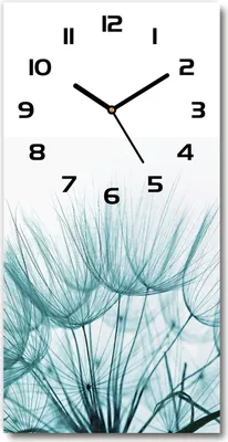 Produktbild von Wanduhr aus Glas – 30x60 cm - Glasbild - Glasuhr - Gehärtetes Glas -Löwenzahnsamen