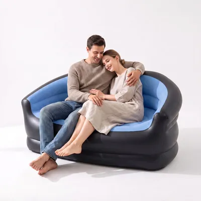 Aufblasbare 2-Sitzer Bank, Lounge-Sessel, Outdoor-Sofa, Blau