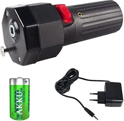 Produktbild von Motor für Sesam Spiessdreher inkl. Ladegerät und Akku - Grillspießmotor Grillmotor Drehspiess Antrieb