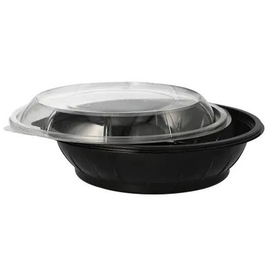 Produktbild von STARPAK Salatschale mit Deckel PET 1.000 ml schwarz 25 Stück