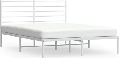 Produktbild von vidaXL Bettgestell mit Kopfteil Metall Weiß 140x200 cm
