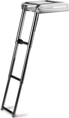 Produktbild von rostfreie Teleskop-Badeleiter für Bootsplattform Edelstahl 3 Stufen 22 x 87 cm