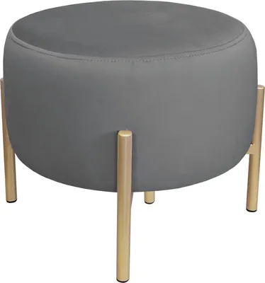 Zdjęcie produktu dla Pufa WILFRED BL VELVET ciemnoszara/złota