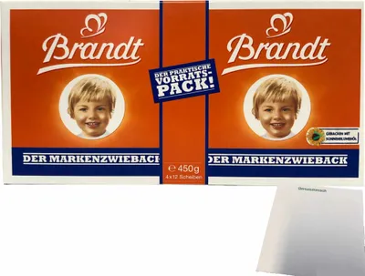 Produktbild von Brandt Markenzwieback der praktische Vorrats-Pack (450g Packung) + usy Block
