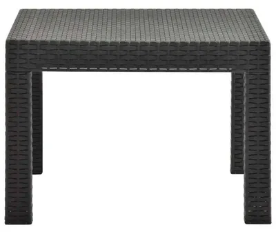 Image de Table de jardin d'extérieur, table basse - Aspect rotin - 58 x 58 x 41 cm - Polypropylène - Carrée - Noir