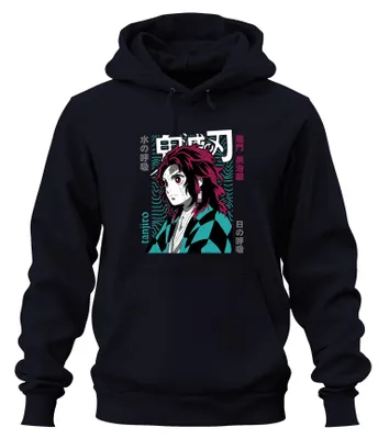 Produktbild von Tanjiro Demon Slayer Schwert Dämonenjäger Wasseratmung Hoodie Kapuzenpullover, Navy, M