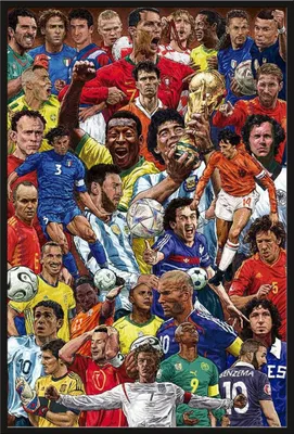 Image de Football - Affiches - Légendes + cadres interchangeables, Shinsuke® Maxi en plastique noir, vitre en acrylique