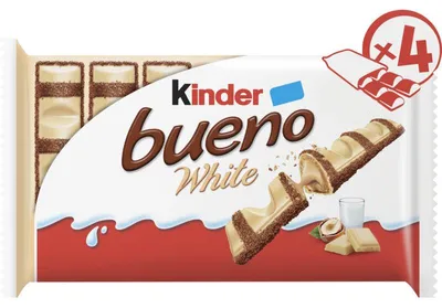 Produktbild von Kinder Bueno White 156g – Knusprige Waffel mit Milch-Haselnussfüllung