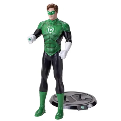 A Green Lantern action figure standing on a display base.