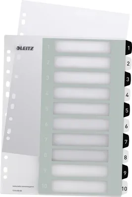 Obrázek produktu pro LEITZ 1215-00-00 LEITZ Kunststoff-Register WOW, Zahlen, A4 Überbreite, 1-10