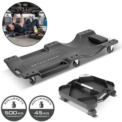 Produktbild von STAHLWERK Kfz Rollbrett Montageliege 500 kg Werkzeug Organizer 5 Fächer 45 kg