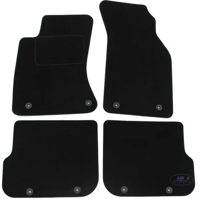 Image de Tapis De Sol Noir Velours Pour Audi A4 / B5 1995-2000 4pcs, Ajustement précis, Base Antidérapante, Renforcée dans la Zone de la Pédale