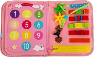 Immagine prodotto di Kruzzel 26880 Libro Sensoriale Montessori 7 in 1, rosa