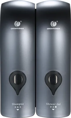 Produktbild von CHUANGDIAN 300ml * 2 NO Bohren Wandmontage Doppelkopf Manuelle Seifenspender Bad Duschgel Fluessiges Shampoo Spender Halter