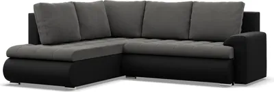Produktbild von Links Ecksofa mit Schlaffunktion Foresta, Ottomane, Dunkelgrau + Schwarz