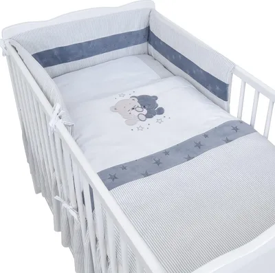 Produktbild von Baby Delux Baby Bettwäsche Bettset 4-tlg Bettausstattung Nestchen Himmel mit Stickerei Loving Bears