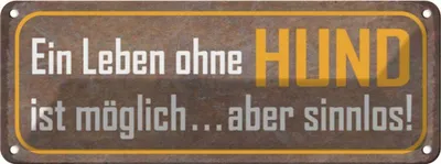 Produktbild von vianmo Blechschild 10x27 cm Leben ohne Hund ist sinnlos Tier Haustier