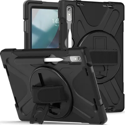 Produktbild von Mobigear SureGrip XGuard  Lenovo Tab P11 Pro Gen 2 Hülle Kunststoff,Silikon Backcover + Stifthalter + Ständer - Schwarz