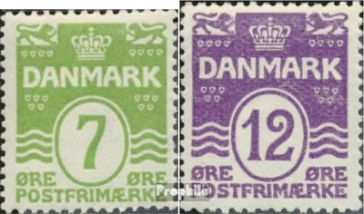 Produktbild von Briefmarken Dänemark 1926 Mi 166-167 (kompl.Ausg.) gestempelt Wellenlinien