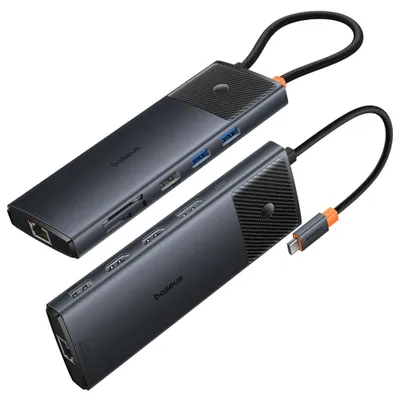 Produktbild von Hub Usb 11W1 Baseus Metal Gleam Serie Ii Usb-A/Usb-C Pd/Hdmi/Dp/Rj45/Sd/Tf - Czarny