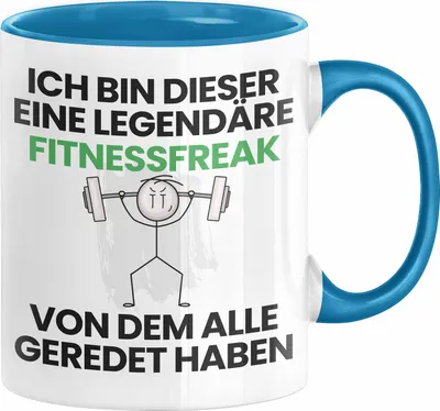 Produktbild von Fitnessfreak Geschenk Tasse Lustige Geschenkidee Geburtstag für Fitnessfreak Ich Bin Dieser Legendäre Fitnessfreak Von Dem Alle Geredet Haben Kaffee-Becher (Blau)