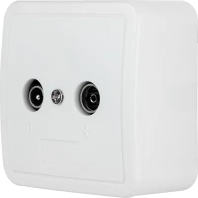 Produktbild von REV Standard, Antennendose Aufputz/Unterputz (TV/RF) mit Abdeckung, Weiss