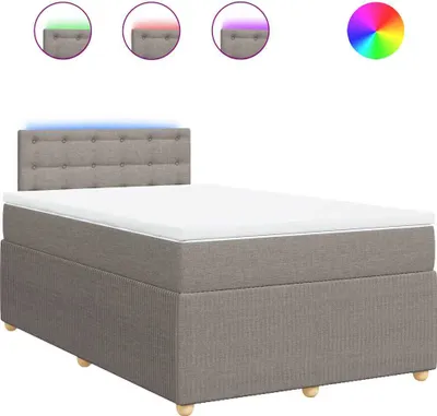 Produktbild von vidaXL Boxspringbett mit Matratze Taupe 120x190 cm Stoff