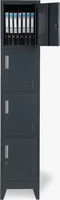 Immagine prodotto di Armadio metallico a 4 scomparti 38x45 H190 con serratura per ufficio Stromboli