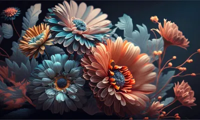 Productafbeelding van Verwarmingsradiator mat Flowers Cover, magnetische radiatorafdekking, 60x100
