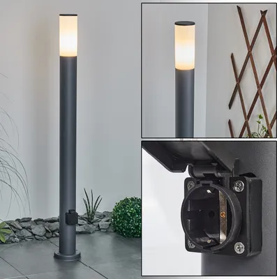 Produktbild von Zogno »Zogno« mit Steckdose, Metall, Schwarz, Glasscheibe, Bernsteinfarben