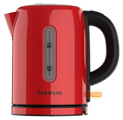 Obrázok produktu pre Taurus KE2402X, 1 L, 2400 W, Červená, Nerezová oceľ, Zabezpečenie proti prehriatiu, Bezšnúrový